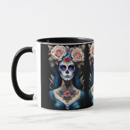 Taza Arte de la calavera del azúcar - Colorido Día de l