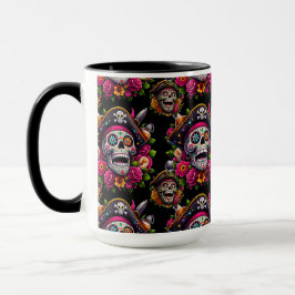 Taza Arte de la calavera del azúcar - Cráneo pirata de 