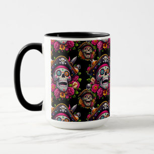 Taza Arte de la calavera del azúcar - Cráneo pirata de 