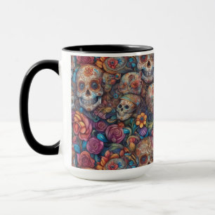 Taza Arte de la calavera del azúcar - Día complicado de