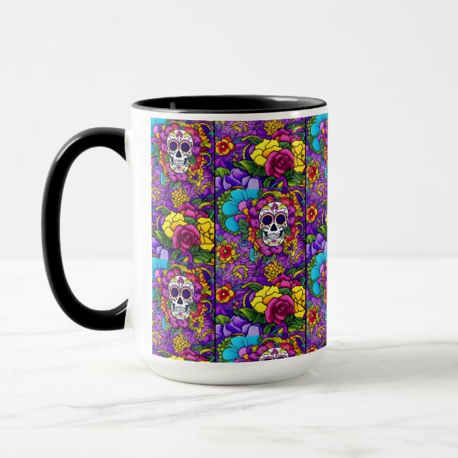 Taza Arte de la calavera del azúcar - Día de los muerto (Izquierda)