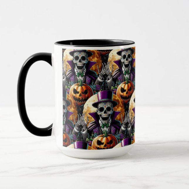 Taza Arte de la Calavera del Azúcar - Halloween de la m (Izquierda)