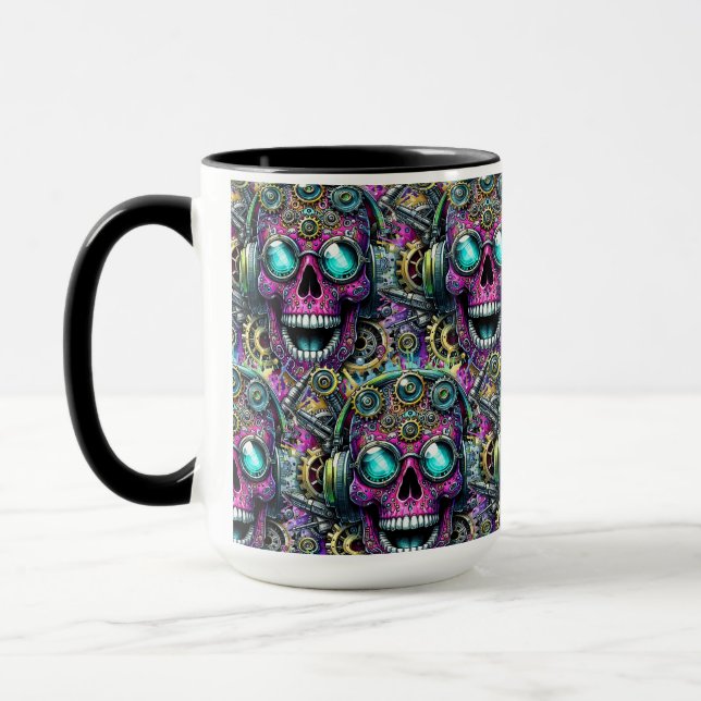 Taza Arte de la calavera del azúcar - Preparándose para (Izquierda)