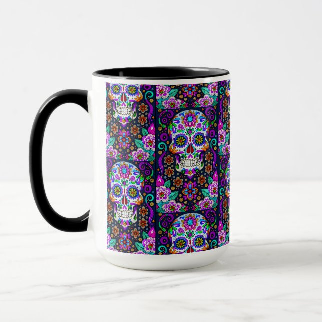 Taza Arte de la calavera del azúcar - Vida en muerte (Izquierda)