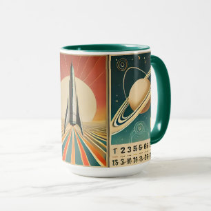 Taza Arte de la Era Espacial Calendario Espacio Tiempo