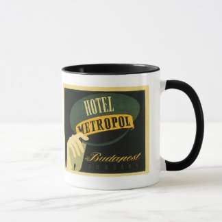 Taza Arte de la etiqueta del hotel de Budapest Hungría