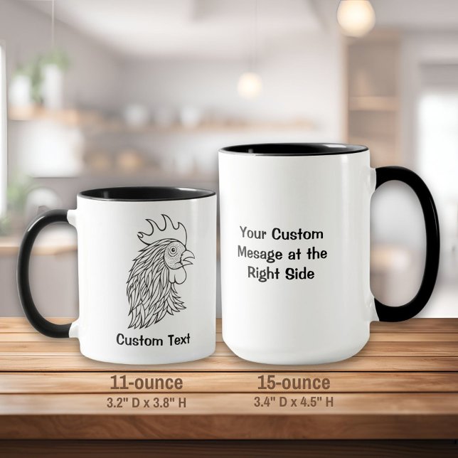 Taza Arte de la línea principal de Rooster (Subido por el creador)
