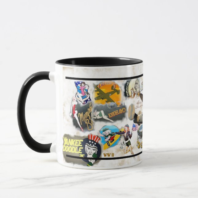 Taza Arte de la nariz del bombardero - WW II (Izquierda)