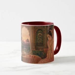 Taza Arte de la oración del crepúsculo mogol.