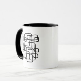 Taza Arte de línea abstracta minimalista inicial person