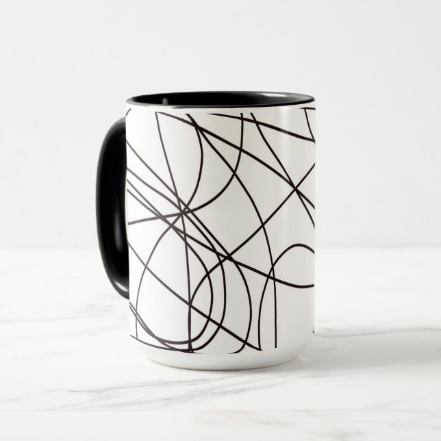 Taza Arte de línea blanca y negra (Anverso izquierdo)