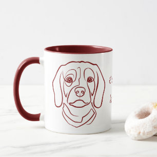 Taza Arte de línea de Beagle, Elegancia con Actitud