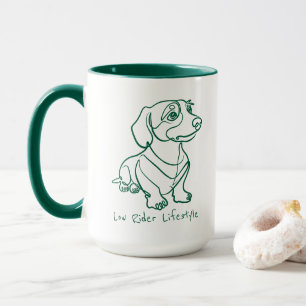 Taza Arte de línea de Dachshund - Estilo de vida Low Ri