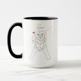 Taza Arte de línea de mascota Retriever Dorado con nomb