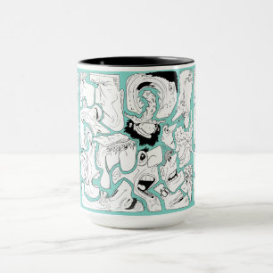 Taza Arte de línea de rostros