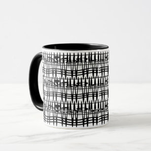 Taza arte de línea geométrica abstracta minimalista