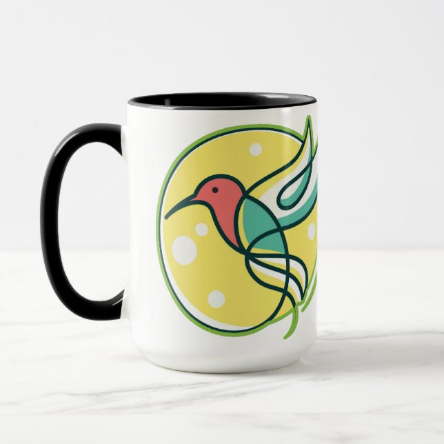 Taza Arte de línea moderna de ave (Izquierda)