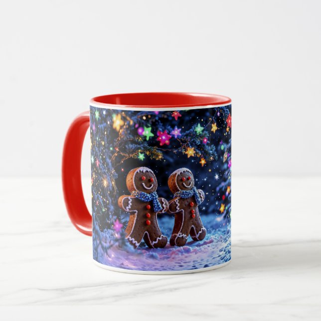 Taza Arte de luces estelares de invierno de jengibre (Anverso izquierdo)