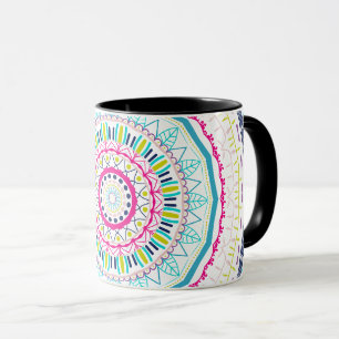 Taza Arte de mandala colorido vibrante
