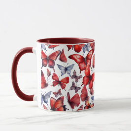 Taza Arte de mariposas acuarelas