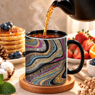 Taza Arte de mármol femenino con brillo Glam