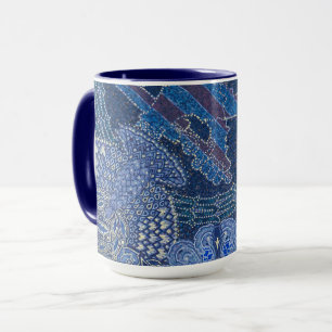 Taza Arte de mosaico ornamentado azul, Alemania
