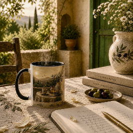 Taza Arte de paisaje mediterráneo del olivar dorado