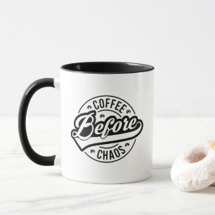 Taza Arte de palabras caótico y divertido sobre café