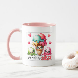 Taza Arte de palabras de amor de helado lindo