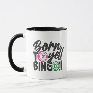 Taza Arte de palabras de Bingo de grito divertido 