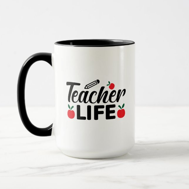 Taza Arte de palabras de la vida de maestro (Izquierda)