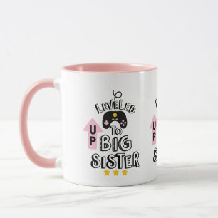 Taza Arte de palabras de nivel de hermana mayor linda