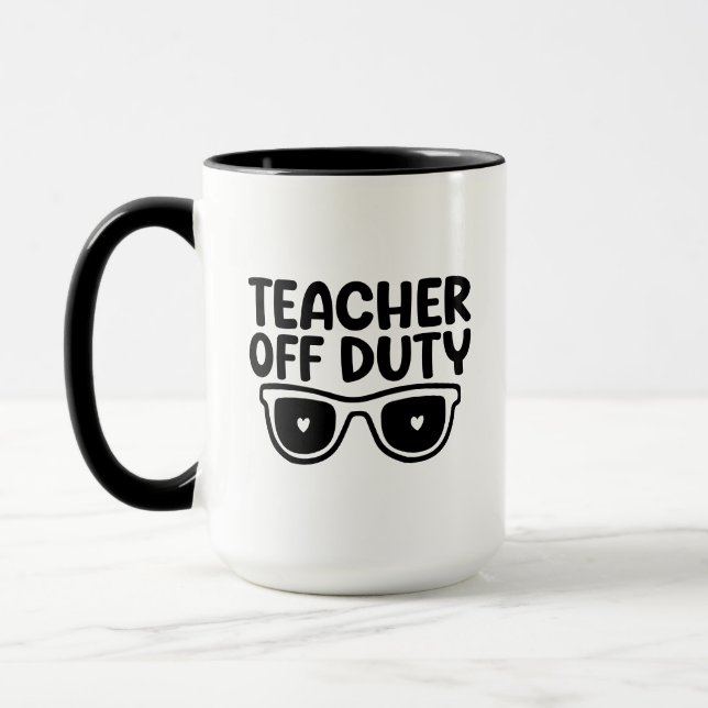 Taza Arte de palabras de profesor fuera de servicio (Izquierda)