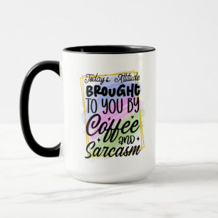 Taza Arte de palabras de sarcasmo de café divertido