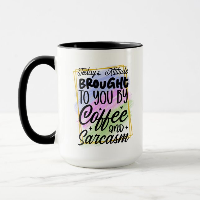 Taza Arte de palabras de sarcasmo de café divertido  (Izquierda)