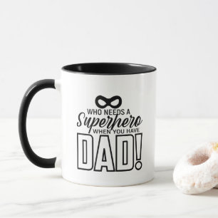 Taza Arte de palabras de superhéroe de Papá genial
