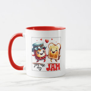Taza Arte de palabras de tostada de mermelada divertida
