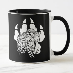 Taza Arte de panteras blancas y negras