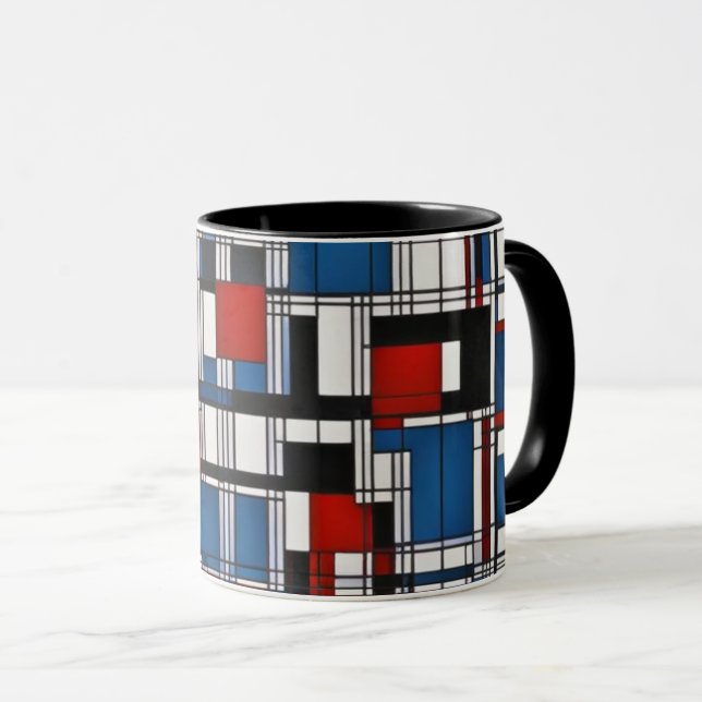 Taza Arte de pared geométrica abstracto moderno (Anverso derecho)