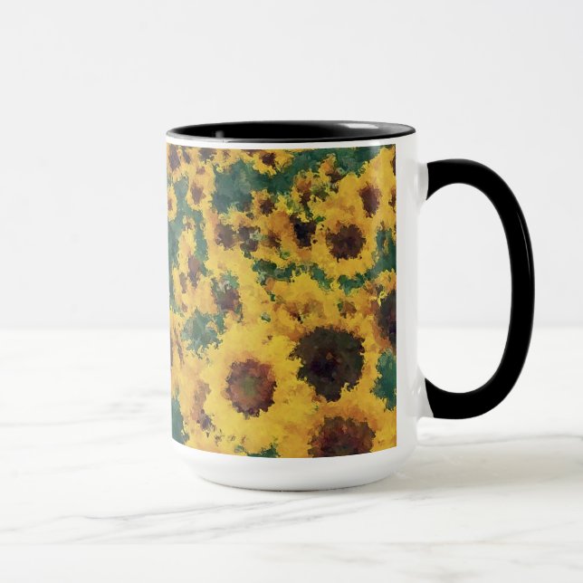 Taza Arte de pintura al girasol - Mug (Derecha)
