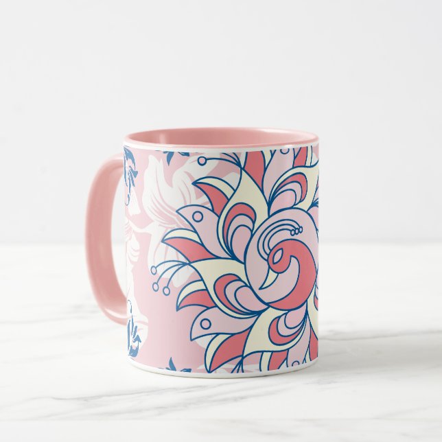 Taza Arte de Rangoli, Vida Brillante, Floral (Anverso izquierdo)
