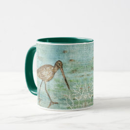 Taza Arte de San Pedro en la playa de las aves costeras