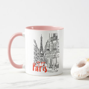 Taza Arte de Sketch Street de París