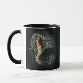 Taza Arte de tatuaje de cobra feroz en jungla oscura