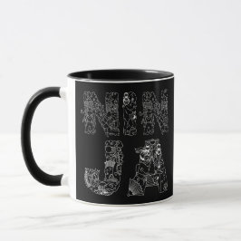 Taza Arte de texto asombroso Ninja