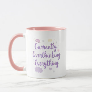 Taza Arte de texto identificable y pensativo