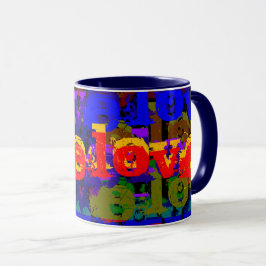 Taza Arte de texto urbano colorido moderno amor amor