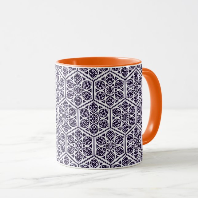 Taza Arte de tracería turco otomano azul oriental (Anverso derecho)