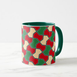 Taza Arte de vectores geométricos de amarre verde verde