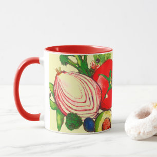 Taza Arte de Verduras de Colores Brillantes